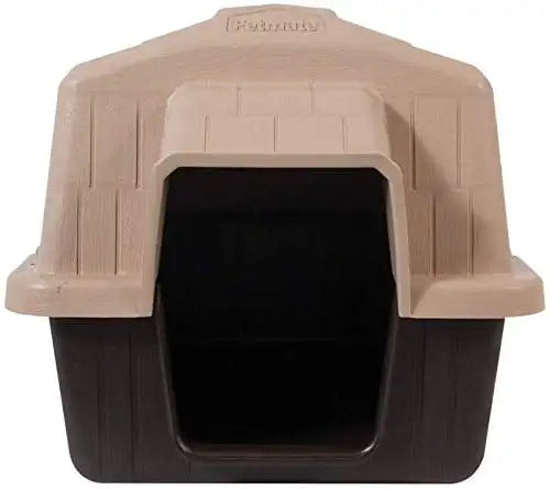 Petmate Barnhome 3 Plastic Outdoor Dog house, Small, for Pets 15-25 lb, Tan