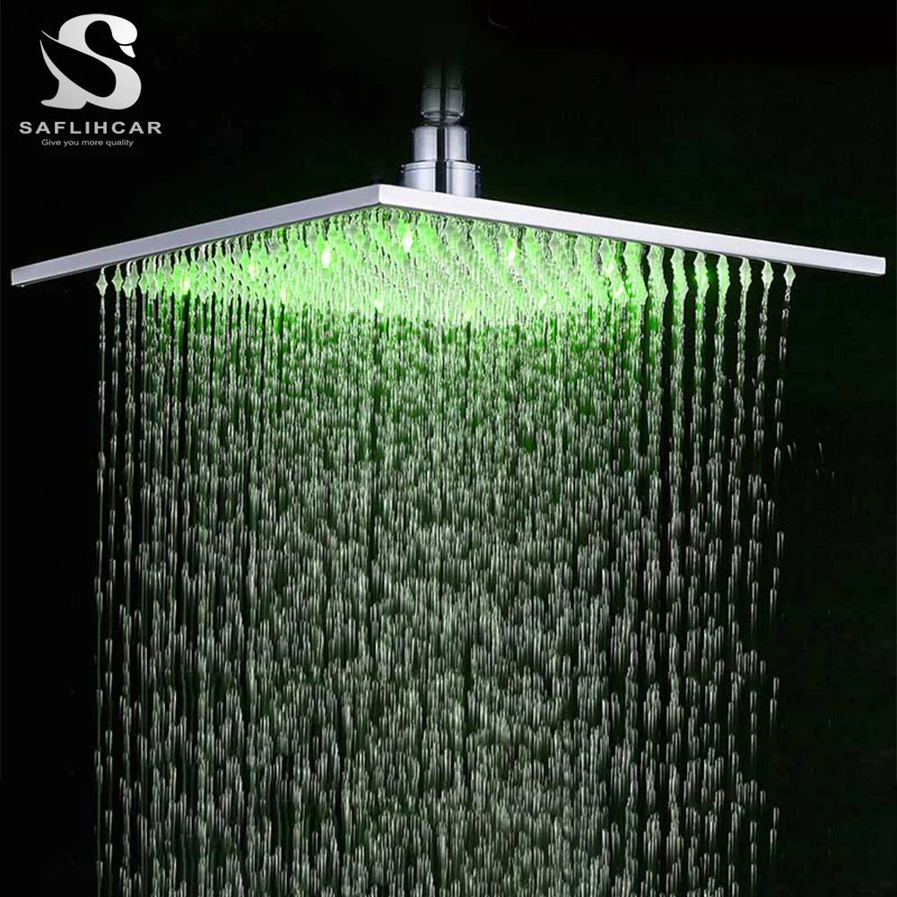 Black Rainfall Shower Head Brass