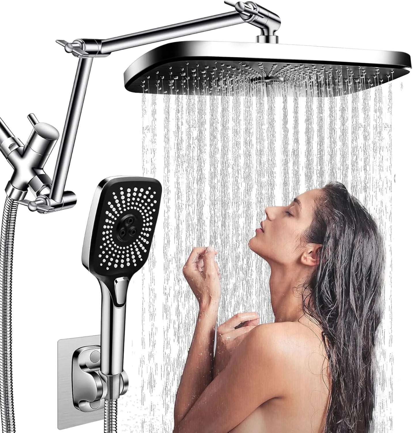 Rainfall Shower Heads Adjustable Handheld