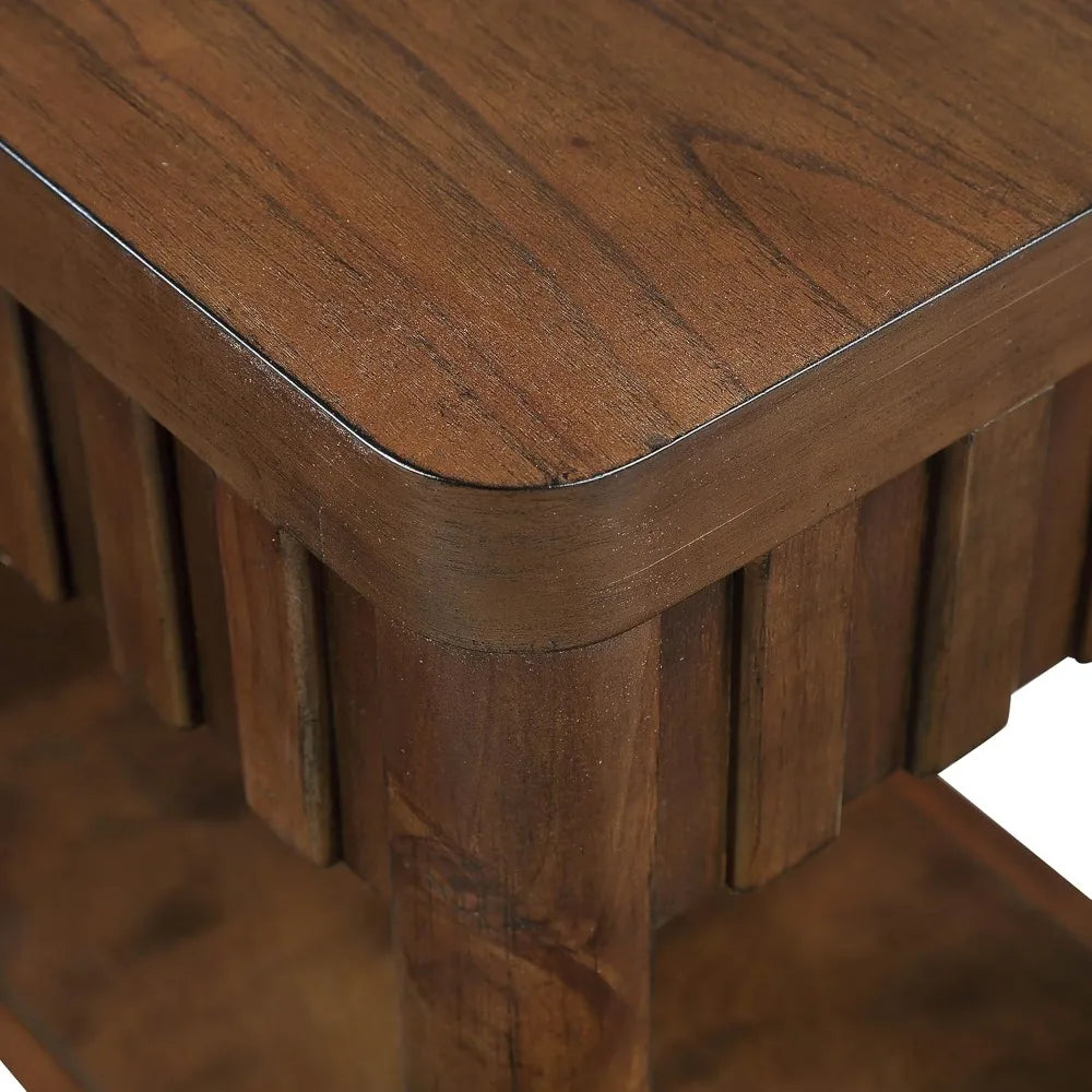 Modern Coffee Table Set of 3, One Center Table with 2 Square End Side Tables, Living Room Furniture Occasional Set for Farmhouse