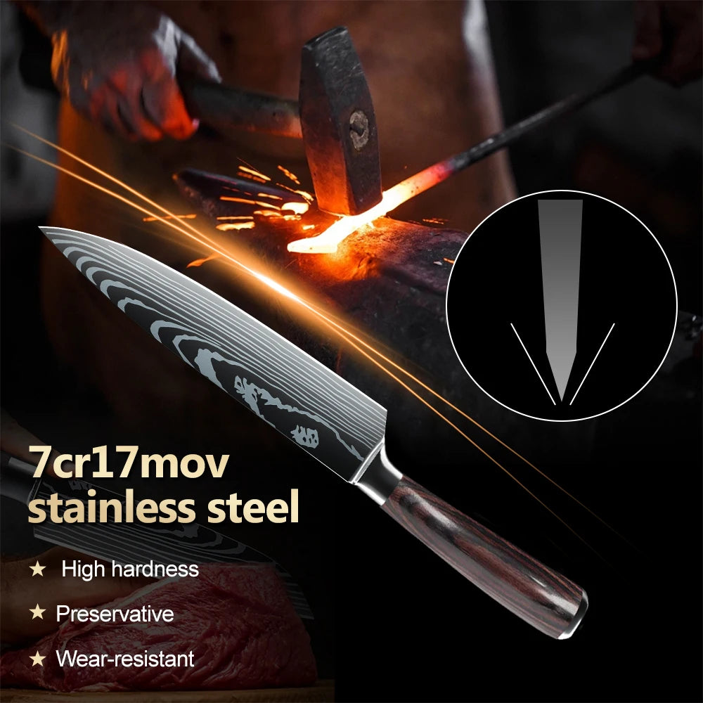 10pcs Japanese Kitchen Knives