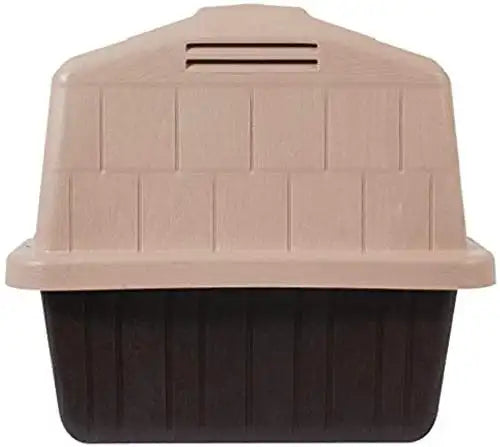 Petmate Barnhome 3 Plastic Outdoor Dog house, Small, for Pets 15-25 lb, Tan