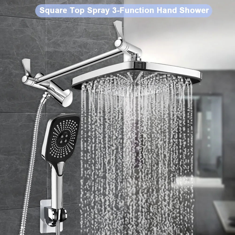 Rainfall Shower Heads Adjustable Handheld