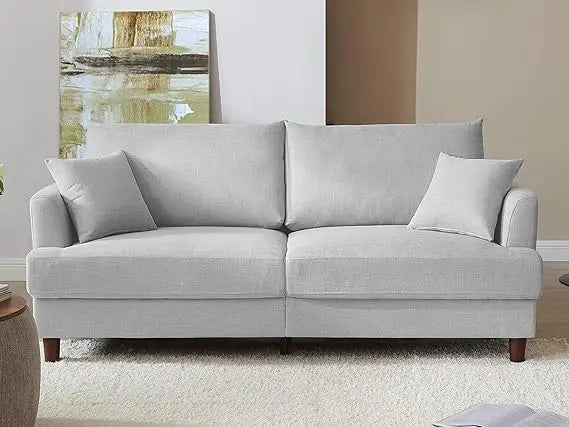 Cloud Comfort Couch – 81" 3 Seater Couch, Includes 2 Matching Pillows, Sofa with Removable & Machine-Washable Covers, Spring-Loa