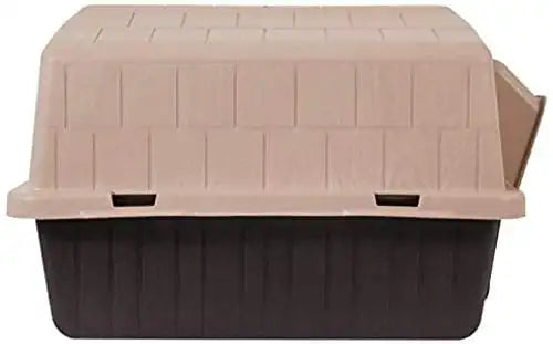 Petmate Barnhome 3 Plastic Outdoor Dog house, Small, for Pets 15-25 lb, Tan