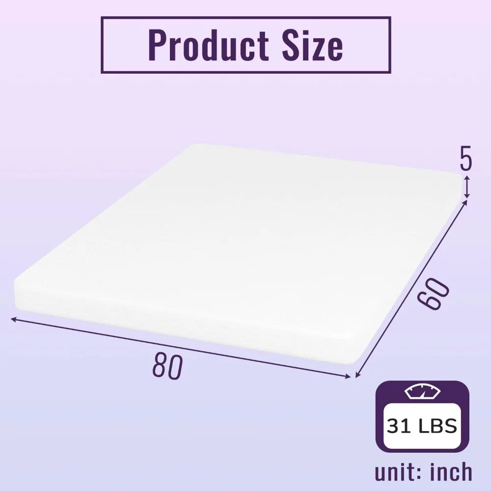 5 Inch Queen Memory Foam Mattress/Cooling Gel Bamboo Charcoal Infused Mattress/Medium Firm Mattresses/CertiPUR-US