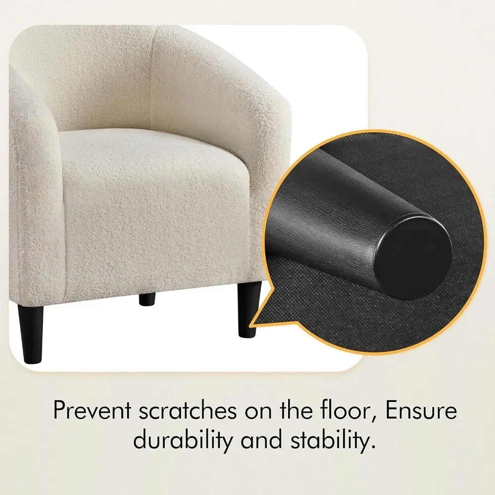 2-Piece Sherpa Accent Chair Set with Plush Cushioned Armrests - Soft Furry Lounge Chairs for Living Room, Bedroom & Office