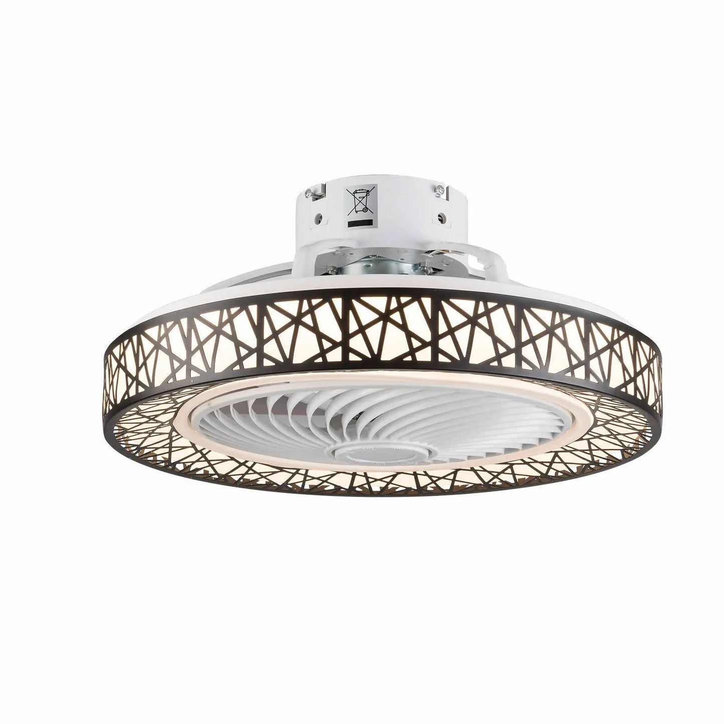 23” Modern Invisible Ceiling Fan Light LED Dimmable Chandelier Lamp w/Remote New
