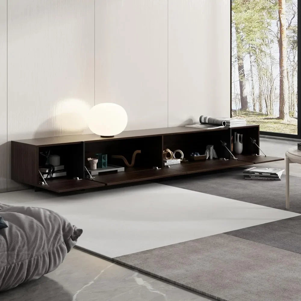 95.1" W TV Stand with 4 Flip-Down Drawers, Modern Entertainment Center with Storage, Media Console Table TV Cabinet