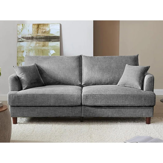 Cloud Comfort Couch – 81" 3 Seater Couch, Includes 2 Matching Pillows, Sofa with Removable & Machine-Washable Covers, Spring-Loa