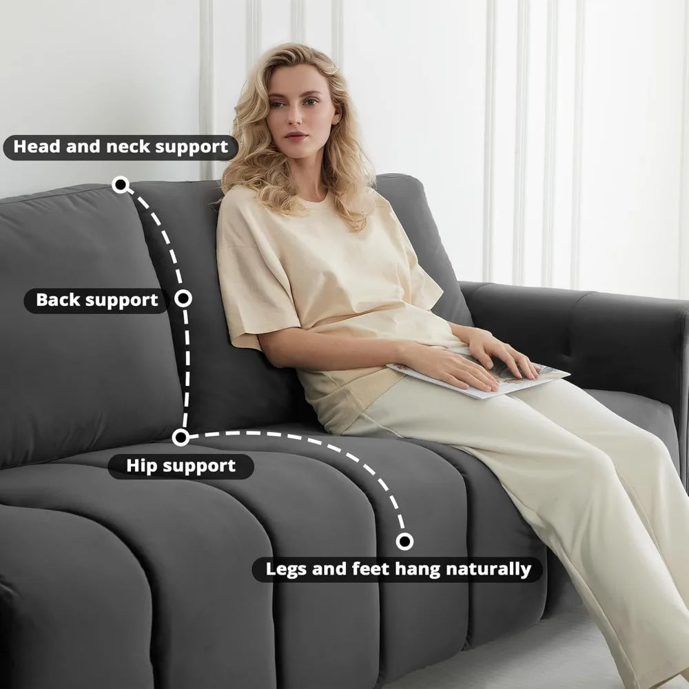 80.7" Sofa Couch for Living Room, Modern Loveseat Sofa with Extra Deep Seats, Comfy Armrests, 3-Seater Sofa, Couches for Living