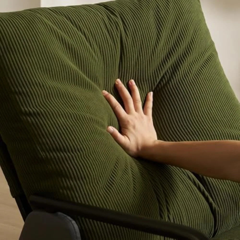 Rocking Recliner Chair for Adults, Upholstered Plush Seating Glider Rocker with High Backrest, Reading Chair Modern Nursery