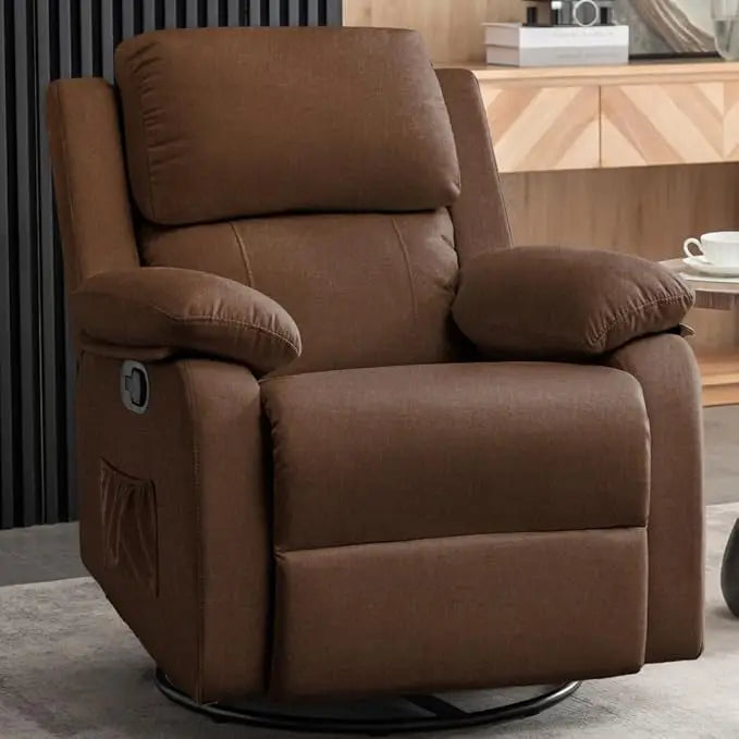 Recliner Chair, 360 Swivel Rocker Chair for Adults, Small Rocking, Upholstered Fabric Glider Recliner Nursery Chair , Nursery