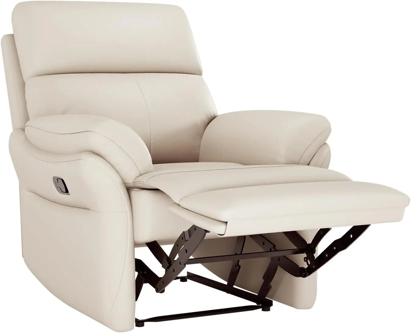 Genuine Leather Recliner Chair,Top-Grain Leather, Ergonomic Living Room Chair, High Back Theater Seating Single Reclining Sofa