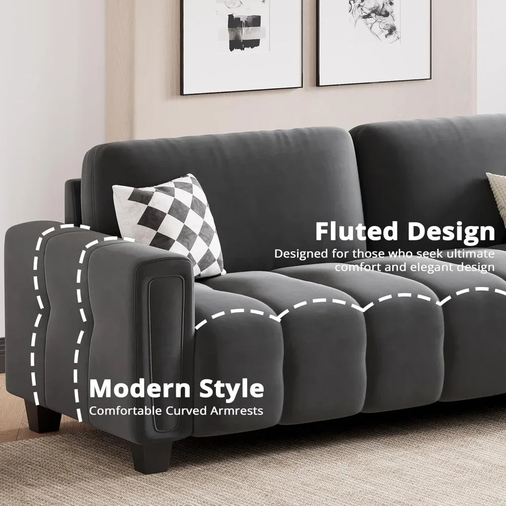 80.7" Sofa Couch for Living Room, Modern Loveseat Sofa with Extra Deep Seats, Comfy Armrests, 3-Seater Sofa, Couches for Living