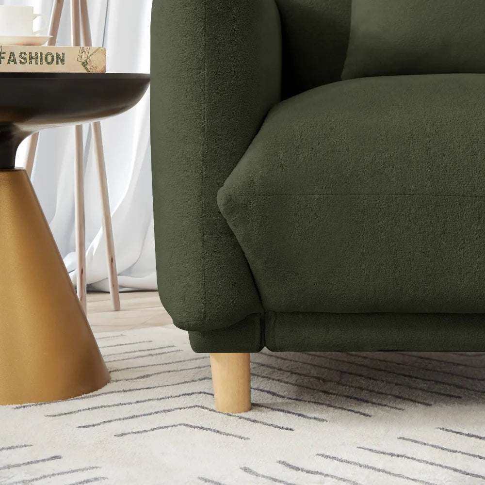 Oversize Accent Chairs for Living Room,Comfy Towelling Fabric Upholstered Armchair,Mid Century Modern Reading Arm Chair Single