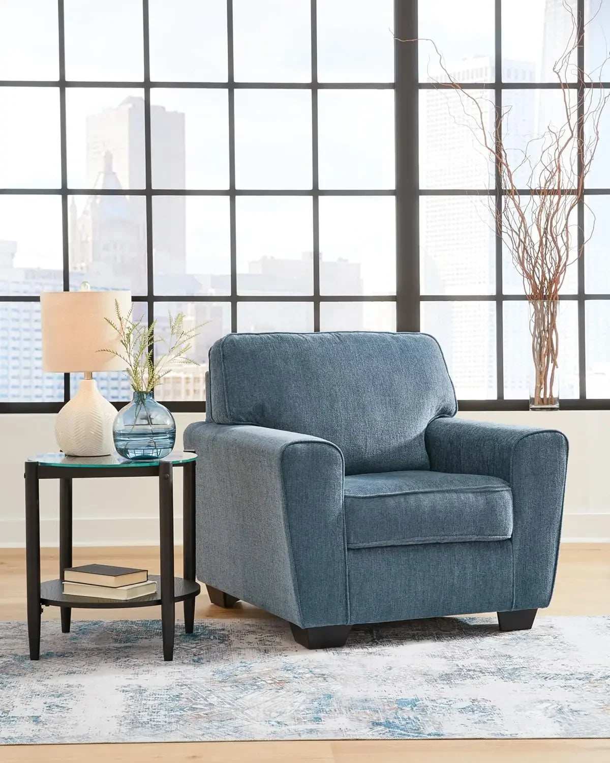 Signature Design by Ashley Cashton Modern Upholstered Chair, Blue