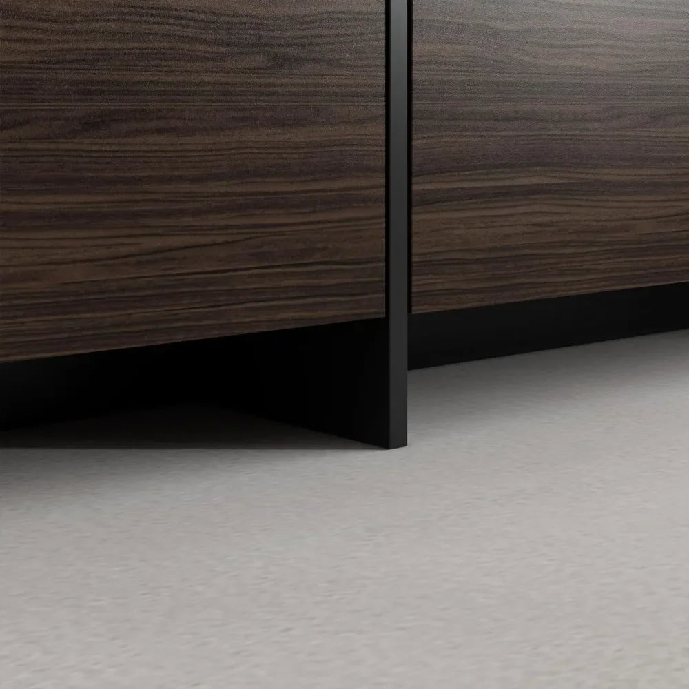 95.1" W TV Stand with 4 Flip-Down Drawers, Modern Entertainment Center with Storage, Media Console Table TV Cabinet