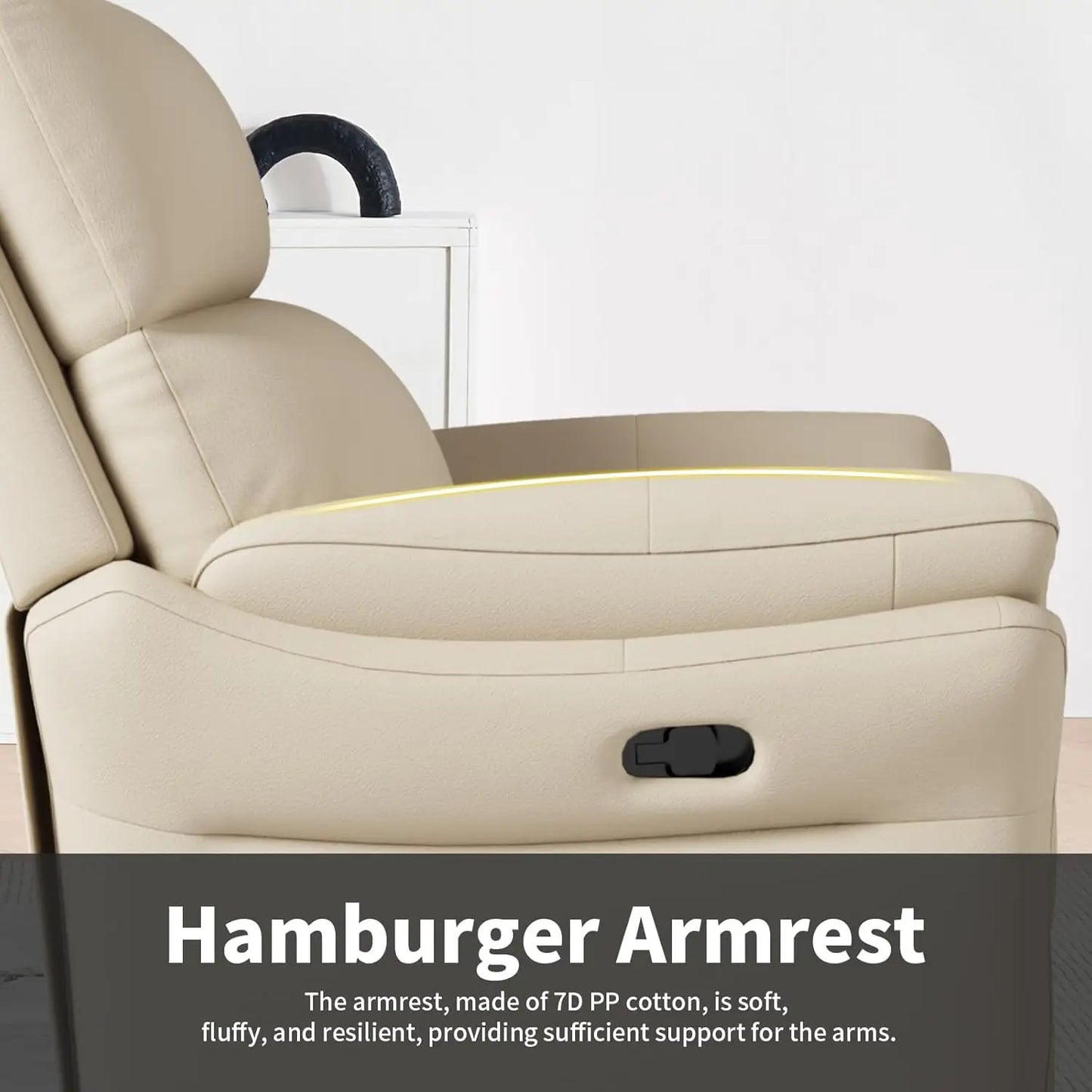 Genuine Leather Recliner Chair,Top-Grain Leather, Ergonomic Living Room Chair, High Back Theater Seating Single Reclining Sofa