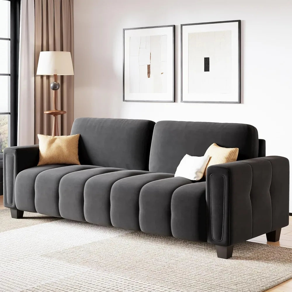 80.7" Sofa Couch for Living Room, Modern Loveseat Sofa with Extra Deep Seats, Comfy Armrests, 3-Seater Sofa, Couches for Living