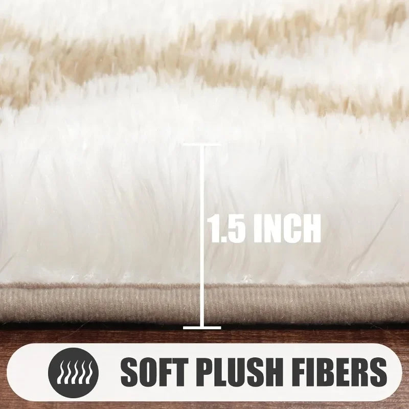 Rugs for Living Room BedroomWashable Fluffy  Area Rug, Geometric Boho Soft Plush Shaggy Floor