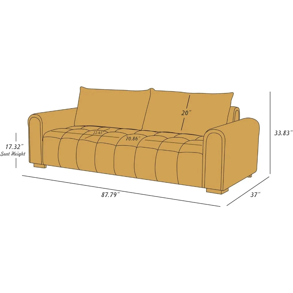 87" Loveseat Sofa, Comfortable Thick Cushion Living Room Couch, Easy-to-Install Apartment Sofa Couch, Boucle, Camel