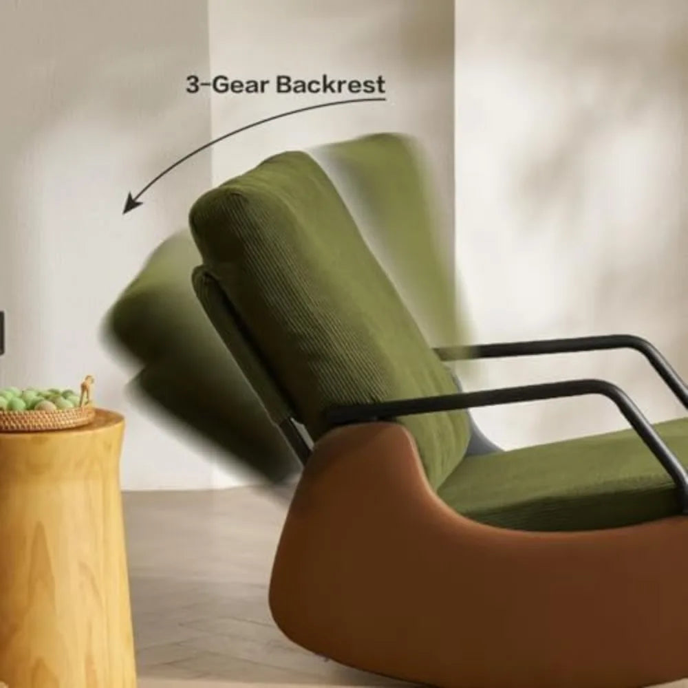 Rocking Recliner Chair for Adults, Upholstered Plush Seating Glider Rocker with High Backrest, Reading Chair Modern Nursery